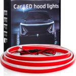 79 Inches Car Hood Light Strip,Dynamic Car LED Strip Light,Exterior Flexible Headlight Waterproof Daytime Running Light Strip for Cars,Trucks,SUVs(White Light)