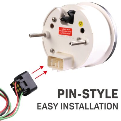 RACETECH Classic 6 Gauge Set - 85mm 3-3/8" Electrical Speedometer Tachometer - 52mm 2-1/16" Voltage Fuel Level Water Temperature Oil Pressure - 140MPH 240-33 Ohm - Black Dial White Needle - Image 8