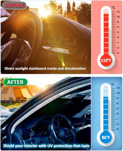 for Altima Windshield Sun Shade Sunshade for Nissan Altima Sedan 2007-2012 Windshield Cover Front Window Sun Shield Foldable Sun Visor Protector UV Heat Protection Car Accessories - Image 4