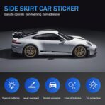 Eratus 2 PCS Car Side Skirt Stickers, Racing Stripe Car Body Sports Decoration, Precision Cut Waterproof Self-Adhesive Decals, Universal for Most Cars Exterior Modification Accessories (Black) - Image 4