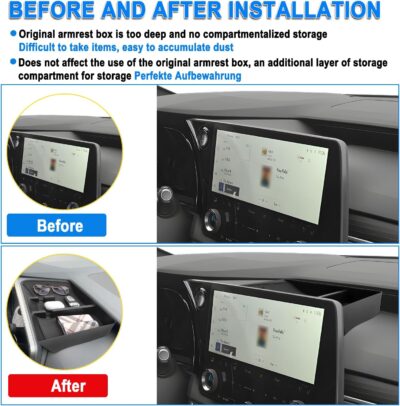 SHAOHAO for 2025 2026 Lexus RX 350 Dash Organizer for 2023 2024 2025 2026 Lexus RX 350/350h/450h/500h Accessories Dashboard Tray RX 350h RX 450h RX 500h Dashboard Organizer Secondary Storage Box - Image 3