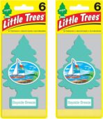 Little Trees Cardboard Hanging Car, Home & Office Air Freshener, Bayside Breeze (Pack of 12)