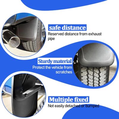 Mud Flaps Splash Guards for Ford F-250 F-350/2017-2024 Front Rear Mudflaps Mud Guard for Trucks 4PCS Set Black OEM Fender Flares No Need to Drill Holes,Easy Install - Image 7