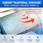 1 PC Windshield Sun Shade for Car, Foldable Reflective Sunshade for Car Front Window Protect Vehicle from UV Sun and Heat, Keeps Vehicle Cool Fit Most Vehicles (55 x 31 inches) - Image 6