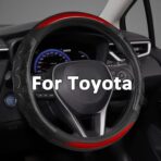 GIANT PANDA Steering Wheel Cover for Toyota, Auto Car Steering Wheel Cover for Toyota Highlander Rav4 Corolla Camry,Standard Size - Red