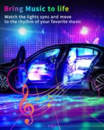 YM E-Bright 5 in 1 Car Interior Led Light Kit，Dreamcolor Acrylic Neon Interior Car LED Strip Lights，Dash Footwell Multicolor with Music Sync Mode and DIY Mode - Image 2