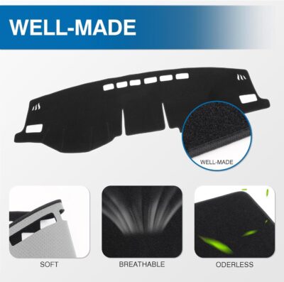 KUST Black Dash Cover Mat for Toyota RAV4 2019-2025 Left Hand Driving Non-Slip Dashboard Cover Interior for RAV4 Accessories Custom Fit Dash Mat Sunshade Windshield Glare - Image 4