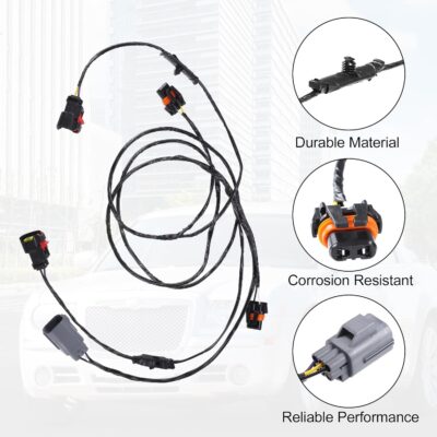 X AUTOHAUX 1 Set Front Fog Light Lamp Wiring Harness for Chrysler 300 2005 2006 2007 2009 2010 No.5059136AB Fog Light Adapter Harness - Image 6