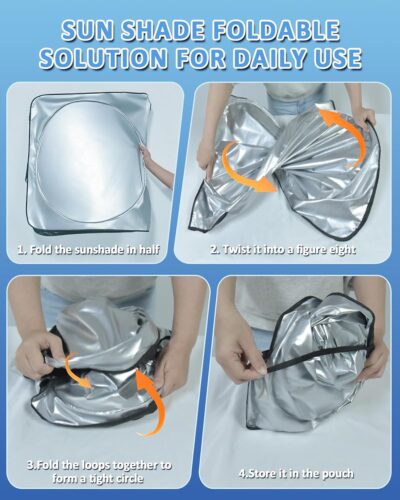 for Altima Windshield Sun Shade Sunshade for Nissan Altima Sedan 2007-2012 Windshield Cover Front Window Sun Shield Foldable Sun Visor Protector UV Heat Protection Car Accessories - Image 8