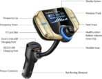 Sumind 2026 Upgraded Wireless Bluetooth Car Adapter FM Transmitter, 1.7'' LCD Display, Flexible Gooseneck, 20W QC3.0&Dual USB Ports, AUX Input/Output for Hands-Free Call, Micro/TF Card(Golden,Normal) - Image 2