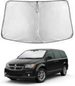 EcoNour Windshield Sunshade Compatible for Dodge Caravan 2008-2018 2019 2020, (Not for Dodge Grand Caravan) Sun Visor for Front Window Sun Shade Cover, UV Heat Protector, Car Accessories
