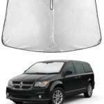 EcoNour Windshield Sunshade Compatible for Dodge Caravan 2008-2018 2019 2020, (Not for Dodge Grand Caravan) Sun Visor for Front Window Sun Shade Cover, UV Heat Protector, Car Accessories