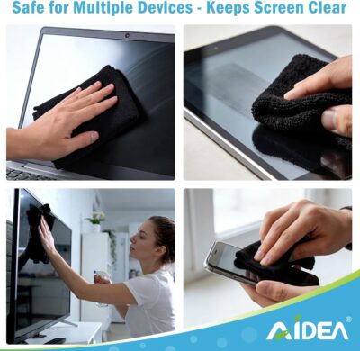 AIDEA Microfiber Cleaning Cloth Black 50PK, Microfiber Towels for Cars, Premium Car Cloths, Dusting Cloth Lint Free Cleaning Rags for SUVs, House, Kitchen, Window, Workshops,11.5×11.5" - Image 5