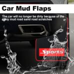 4 pcs Car Mud Flaps Universal Rubber Mudguard - Soft Material Automotive Fender - Splash Guards Rubber mud Guard Universal Pickup SUV - No Collision Universal 27cm23cm0.5cm - Image 4