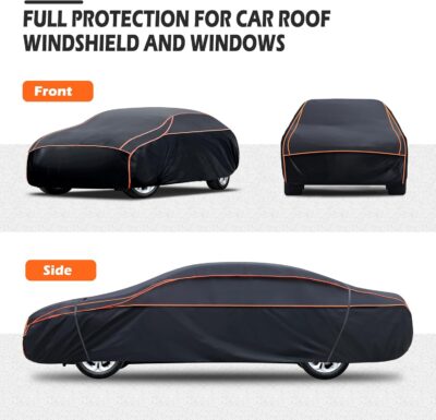 Hail Protector Car Cover, Waterproof Thickened Car EVA Hail Protector Size A3 Fit for Toyota Camry, Honda Accord, Ford Mustang, Chevy Camaro/Malibu,Kia Optima/K5 (187-198 inch) - Image 7