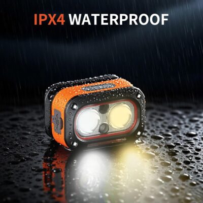 Headlamp Rechargeable, Lightweight LED Head Lamp, Motion Sensor Head Flashlight, Super Bright Waterproof Head Light for Camping, Running, Reading, Work, and Everyday Carry (EDC) - Image 6