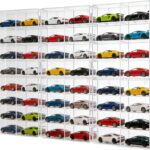 for 48 pcs 1/64 Scale Matchbox Wheels Toy Car Display Case Holds 48 Toy Cars Hot Storage Wall-Mounted Acrylic Organizer Stackable Clear Dustproof Display Box Container Shelf for Collectors - 6 Pack,8
