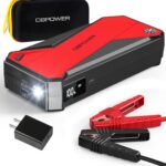 DBPOWER Peak 3000A 18000mAh Portable Car Jump Starter (up to 8.0L Gas, 6.0L Diesel Engine) Battery Booster with Smart Charging Port, Compass, LCD Screen and LED Light (Black/Red)