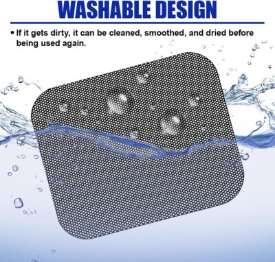 4PCS Car Side Window Sunshade - Reusable Washable Static Cling Film Car Window Shade Sticker Block UV Rays & Heat Glare - Vehicle Window Film Shade Privacy Protector for Most Cars (Black) - Image 4