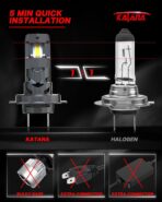KATANA H7 Light Bulbs, No Adapter Required 400% Brightness 6500K Non-Polarity Plug and Play, Powersports, Pack of 2 - Image 4