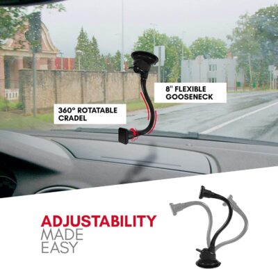 Macally Windshield Phone Mount for Car Magnetic - Suction Cup Window Mount Phone Holder with 8" Long Gooseneck Arm & Super Strong Magnet Mount for Smartphone and iPhone - Image 4