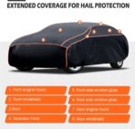 Hail Protector Car Cover, Waterproof Thickened Car EVA Hail Protector Size A3 Fit for Toyota Camry, Honda Accord, Ford Mustang, Chevy Camaro/Malibu,Kia Optima/K5 (187-198 inch) - Image 6
