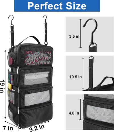 Olosar Suitcase Organizer, Travel Luggage Organizer Portable Hanging Travel Shelves Collapsible Hanging Packing Cubes for Carry on Suitcase - Image 4