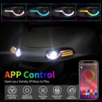RGB LED Headlight & Turn Signal Kit for EZGO RXV 2008-2015, 12V Golf Cart Street Legal Light Kit with Brake Lights, Horn, Music Sync APP Control, Long-Lasting & Easy Install - Image 2