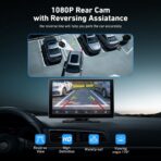 9inch Wireless Carplay Screen for Car & Android Auto, 4K Dash Cam + 1080P Backup Camera, Portable Touchscreen, GPS Navigation, Bluetooth for All Cars - Image 5