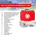 Travel-First Aid-Kit Car-Home 300PCS Survival-Kit Outdoor-Adventure - Small Portable Red Emergency Essential Sets Office Hiking Camping Business Public Must Have First Aid Gear Equipment 1st Aid - Image 2