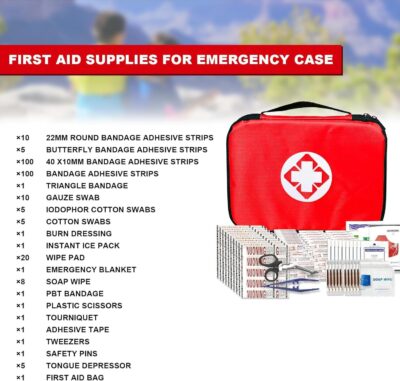 Travel-First Aid-Kit Car-Home 300PCS Survival-Kit Outdoor-Adventure - Small Portable Red Emergency Essential Sets Office Hiking Camping Business Public Must Have First Aid Gear Equipment 1st Aid - Image 2