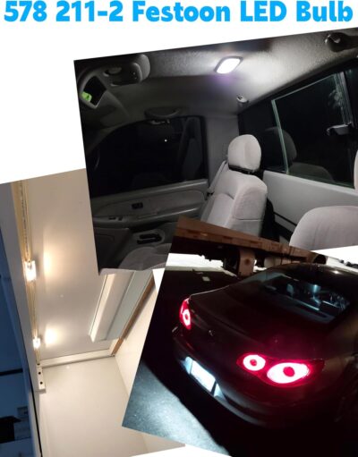 DC12V-24V 212-2 Led Bulb, 6000k White 578 211-2 41mm 42mm 1.65in Festoon LED Dome Light Bulbs, 300LM Super Bright 578 LED Blub for Car Truck Interior Dome Map Door License Plate Courtesy Lights 2pack - Image 6