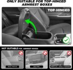 FREESOO Car Center Console Cover, Leather Armrest Cover for Car, Universal Middle Console Cushion with Storage Box, Cup Holder, Tissue Box & Phone Slot, Waterproof Interior Accessories, Black Red - Image 2