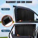 Car Side Window Sun Shades, 4 Pcs Magnet + Velcro Reinforcement Universal UV Protection Blackout Privacy Car Curtains for Family, Baby, Kids, Camping - Image 2