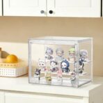 Clear Acrylic Display Case,2 Pack 3 Tier Adjustable Display Box Stand with 2 Movable Plates, Small Showcase Magnetic Door for Mini Action Figures Collectibles (Small - Image 6