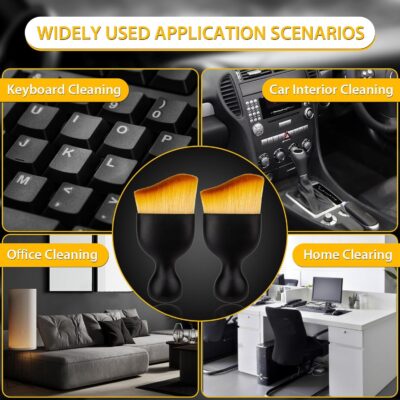 Amrules 2PCS Car Interior Detailing Brush, Auto Car Detailing Brush Dusting Brush, Soft Bristles Car Interior Cleaning Tool for Dashboard Interior, Exterior, Skylight, Leather, Dust Brush, Brown - Image 7