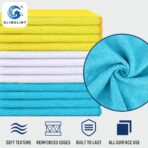 GLIMGLINT Microfiber Cleaning Cloth,12PK Reusable Cleaning Rags, Highly Absorbent Shop Rags Bulk, All-Purpose Car Cleaning Towels for TV Screen, Kitchen, Restaurant Garage, 14"X12", Multicolor - Image 3