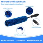 NIKCOSMK 10Pcs Wheel Brush Kit for Cleaning Wheel and Tire, Wheel and Rim Brush, Car Detailing Brushes, Tire Brush, Bendable & Durable Car Wheel Rim Cleaner Brush Set,Car Cleaning Brush Supplies Kit - Image 3
