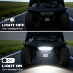 DRIVE UP Club Car LED Headlight Bar for Club Car Precedent 2004-Up with Front Head Light Electric and Gas Golf Carts, 12V Golf Cart Front Replace Head Light Bar Replaces OEM 102524801, 1025248-01 - Image 7