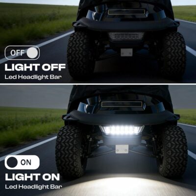 DRIVE UP Club Car LED Headlight Bar for Club Car Precedent 2004-Up with Front Head Light Electric and Gas Golf Carts, 12V Golf Cart Front Replace Head Light Bar Replaces OEM 102524801, 1025248-01 - Image 7