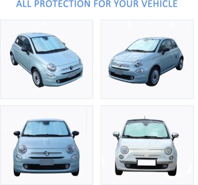 The Original Windshield Sun Shade Compatible with Fiat 500 2010-2025+ Abarth 595 2014-2024 Car Windshield Reflective Sunshade Protector Sun Shade Accessories (Silver) - Image 7