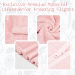 Travel Blanket Pillow, Premium 2 in 1 Flannel Airplane Blanket Compact for Travel,Office, Home,Travel Essentials Accessories for Plane and Car,Compact Office Blanket (Pink) - Image 3
