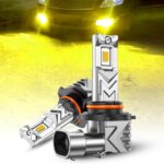SEALIGHT H10 9140 9145 LED Fog Light Bulbs, 17,000LM 800% Brighter H10 LED Fog Lights, 3500K Amber Yellow Strong Light Penetration, Super Bright, Plug and Play