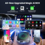 5-in-1 Wireless CarPlay & Android Auto Adapter with Netflix/YouTube, [Supports 4K HDMI Output & Screen Mirroring] - Plug & Play Car Play Wireless Smart AI Box for Cars with OEM Wired CarPlay/Auto - Image 2
