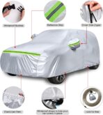 Waterproof Car Covers Replace for 2021-2025 Ford Bronco 2 Door, 6 Layers Silver All Weather Car Cover with Zipper Door & Windproof Bands for Snow Rain Dust Hail Protection - Image 2