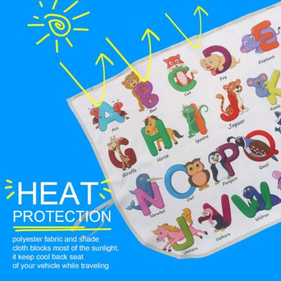 Car Window Shades for Side Windows Baby and Kids,Car Back Window Sun Shade Covers,Strong Magnetic Sunshades Curtains for Truck,27.5" x 19.5" (Animal Alphabet) - Image 6