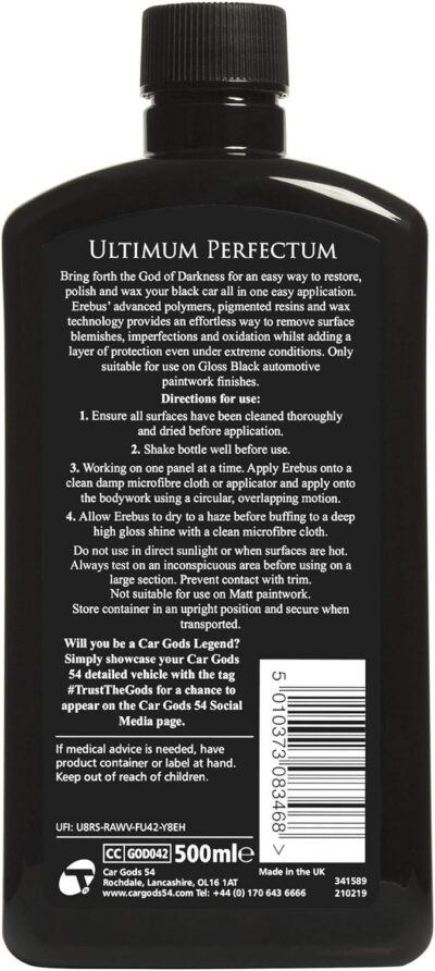 Car Gods Black Carnauba Wax Polish, Pigmented Formula 3 in 1 Removes Surface Oxidation, Blemishes and Minor Scratches, 17 Fl Oz - Image 2