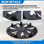 AUTOWIKI (4-Pack) Premium 15" Wheel Rim Cover Hubcaps OEM Style Replacement Snap On Car Truck SUV Hub Cap - 15 Inch Set, Abs,Steel, Acrylonitrile Butadiene Styrene(Black Matte) - Image 4