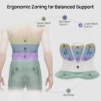 CabSupport Lumbar Support for Office Chair M5 Plus – Ergonomic Support Seat for Posture Correction and Lower Back Pain Relief – Extra Wide & Sturdy, Washable Pads for Office, Home, Car & Floor Sitting - Image 4