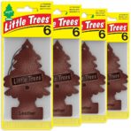LITTLE TREES Car Air Freshener | Hanging Tree Provides Long Lasting Scent for Auto and Home | Leather, 24 Air Fresheners